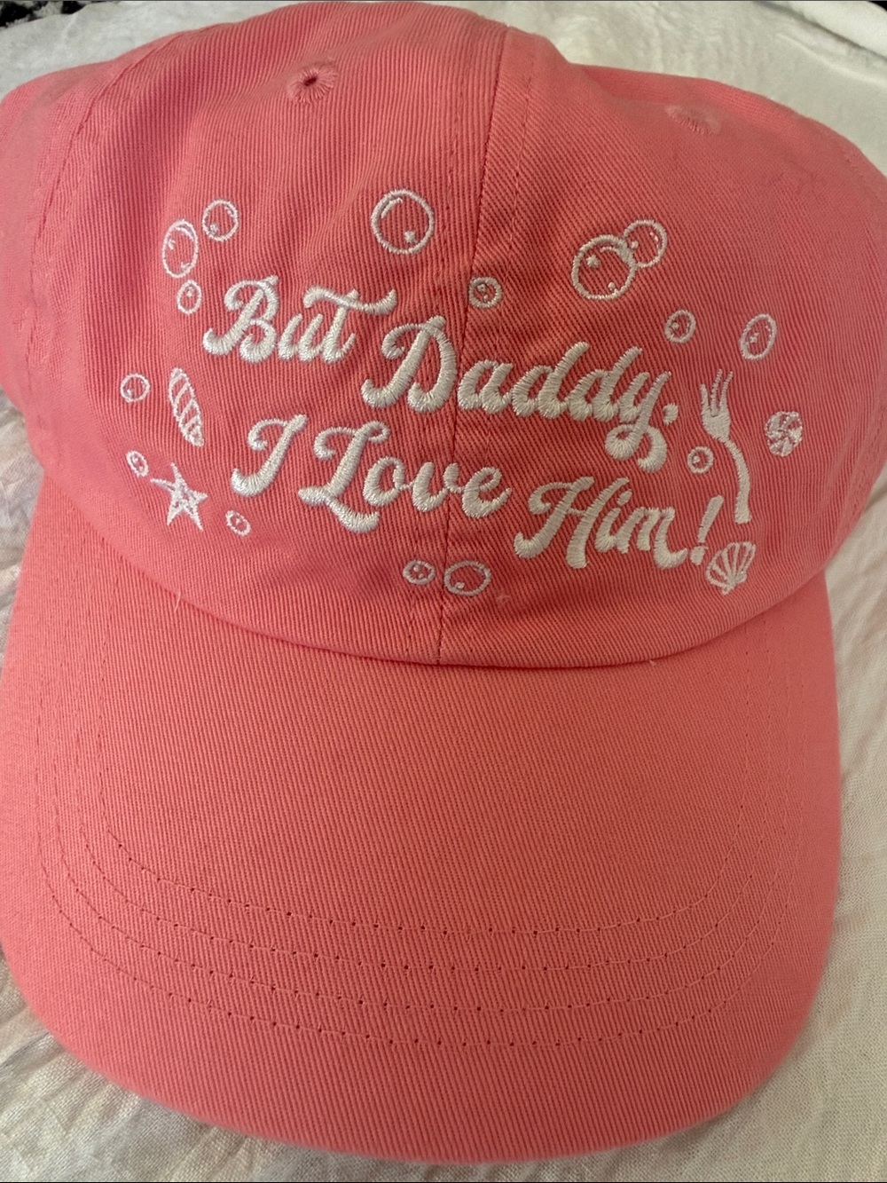 Disney Ariel Pink Baseball Cap with White Embroidered Slogan (Taylor Swift Song)
